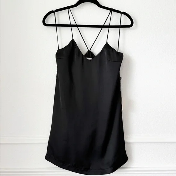 Superdown Alexis Satin Slip Mini Dress in Black sz XS - Picture 2 of 8